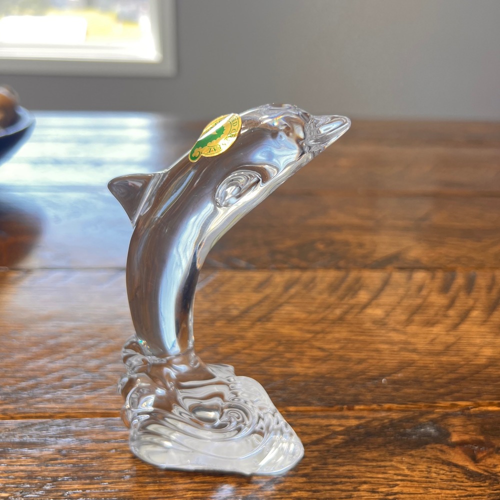 Retired Waterford Crystal Dolphin Sculpture Figurine 40034047 Made in Slovenia - Picture 3 of 7